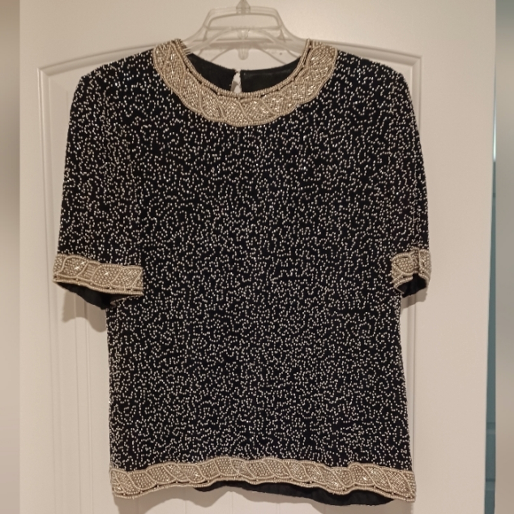 Beautiful Vintage Formal Beaded Top